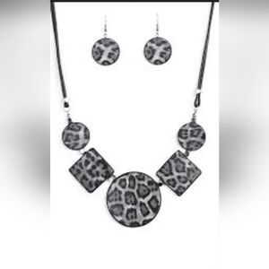 5 For $20! PAPARAZZI "HERE KITTY, KITTY" SILVER NECKLACE & EARRING SET